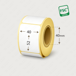 Balti etikečių ruošiniai lipdukai rulone 40x52
