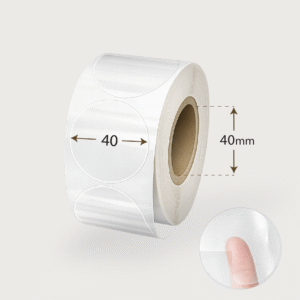 Skaidrus apvalus PP Clear lipdukas 40 mm