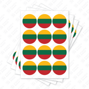 Lipdukas trispalvė vėliava apvalus d-40mm