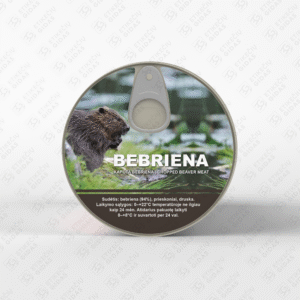bebrienos konservų lipni etiketė