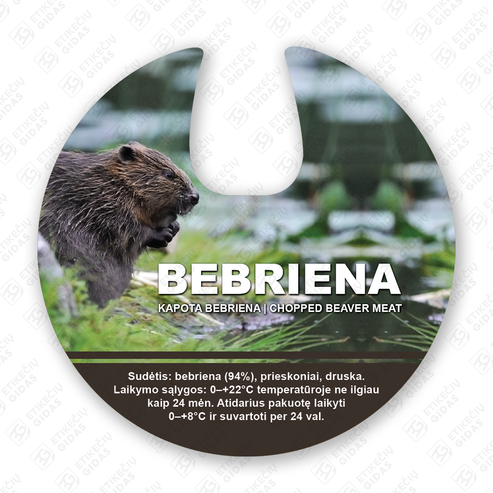 bebrienos konservų lipni etiketė