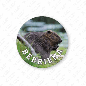 Apvalūs bebrienos konservų lipdukai 30 mm lapuose su standartiniais klijais