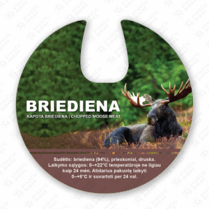 briedienos konservų lipni etiketė