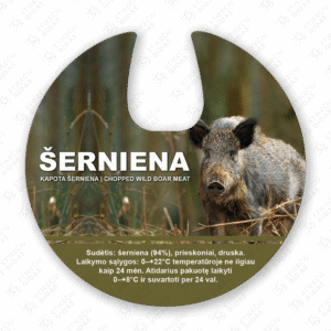 šernienos konservų lipni etiketė