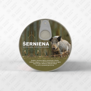 šernienos konservų lipni etiketė