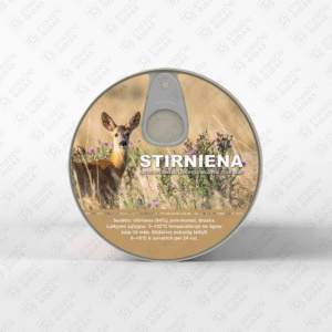 stirnienos konservų lipni etiketė