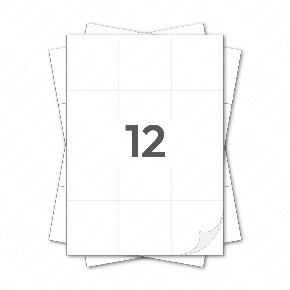 Lipdukai A4 lape, baltos etiketės