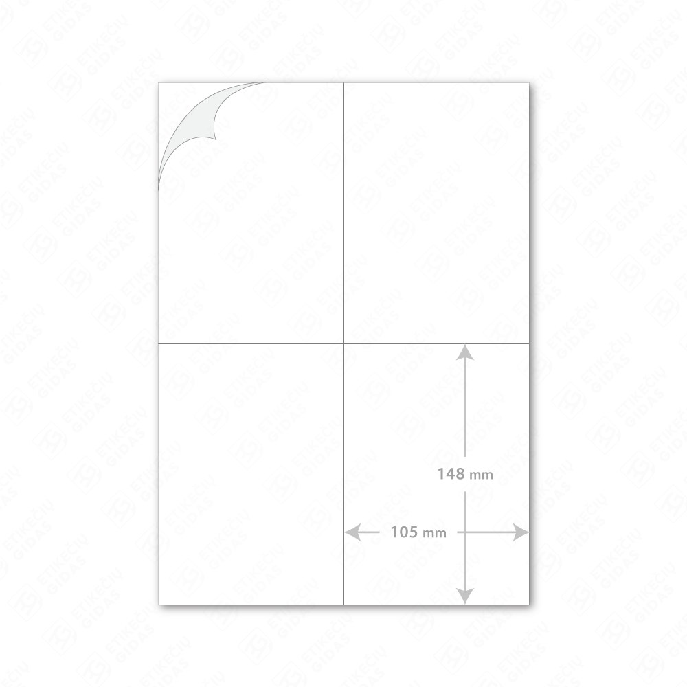 Lipdukai A4 lape, baltos etiketės