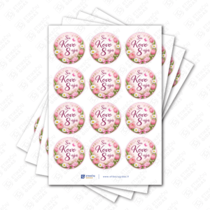 Kovo 8 Moterų dienos pusiau blizgūs popieriniai lipdukai, 40 mm skersmens