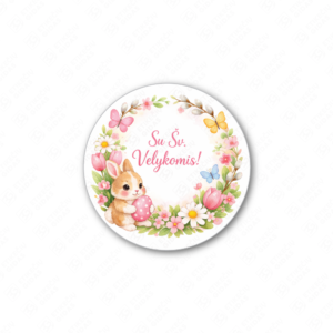 Velykų pusiau blizgūs popieriniai lipdukai, 40 mm skersmens