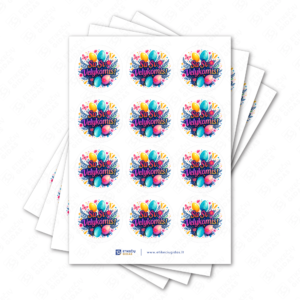 Velykų pusiau blizgūs popieriniai lipdukai, 40 mm skersmens