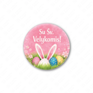 Velykų pusiau blizgūs popieriniai lipdukai, 40 mm skersmens