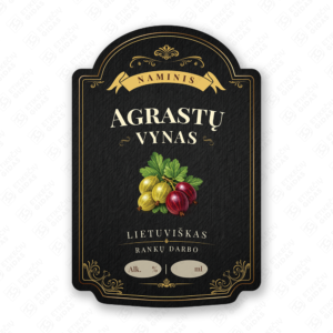 Agrastų vyno etiketė buteliui, 80x120 mm, atspari drėgmei