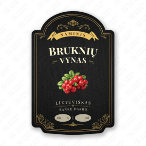 Bruknių vyno etiketė buteliui, 80x120 mm, atspari drėgmei