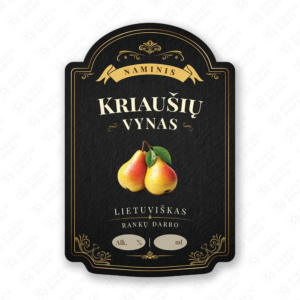 Kriaušių vyno etiketė buteliui, 80x120 mm, atspari drėgmei