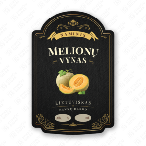 Melionų vyno etiketė buteliui, 80x120 mm, atspari drėgmei