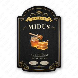 Midaus etiketė buteliui, 80x120 mm, atspari drėgmei