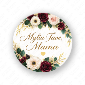 Motinos dienos pusiau blizgūs popieriniai lipdukai, 40 mm skersmens