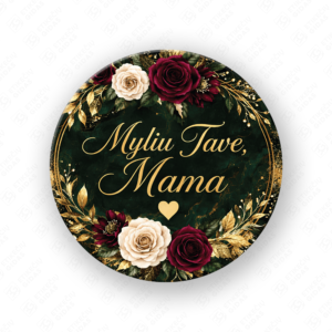 Motinos dienos pusiau blizgūs popieriniai lipdukai, 40 mm skersmens