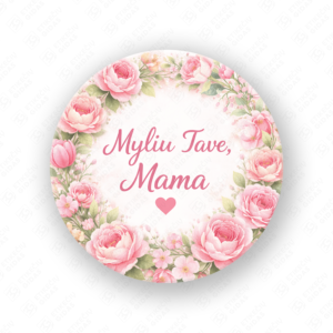Motinos dienos pusiau blizgūs popieriniai lipdukai, 40 mm skersmens