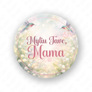 Motinos dienos pusiau blizgūs popieriniai lipdukai, 40 mm skersmens