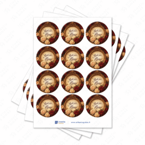 Motinos dienos pusiau blizgūs popieriniai lipdukai, 40 mm skersmens