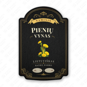Pienių vyno etiketė buteliui, 80x120 mm, atspari drėgmei
