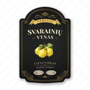 Svarainių vyno etiketė buteliui, 80x120 mm, atspari drėgmei