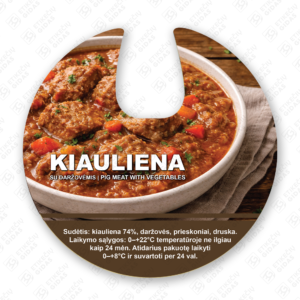 kiaulienos su daržovėmis konservų lipni etiketė, lipdukas