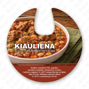 kiaulienos su pupelėmis konservų lipni etiketė, lipdukas