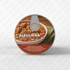 kiaulienos su pupelėmis konservų lipni etiketė, lipdukas