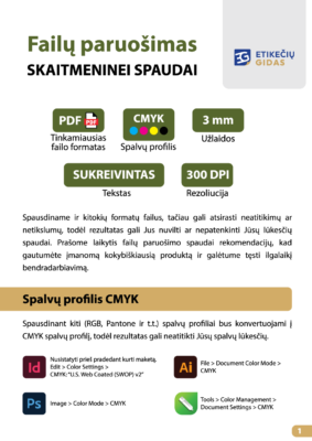 Failų paruošimas spaudai - reikalavimai / rekomendacijos - Etikečių Gidas