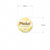 Medaus etiketė su gėlėmis ir pievomis apvali 30 mm