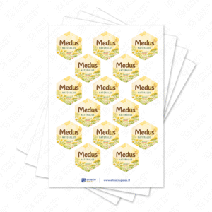 Medaus etiketė su gėlėmis ir pievomis 30 × 34 mm