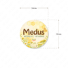 Medaus etiketė su gėlėmis ir pievomis apvali 50 mm
