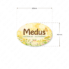 Medaus etiketė su gėlėmis ir pievomis ovali 60 x 40 mm
