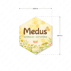 Medaus etiketė su gėlėmis ir pievomis 60 × 69 mm