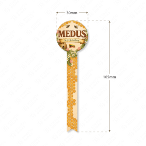 Kaimiško stiliaus medaus etiketė su liežuvėliu 30 × 105 mm