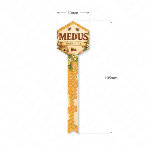 Kaimiško stiliaus medaus etiketė su liežuvėliu 30 × 105 mm