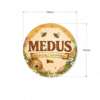 Kaimiško stiliaus medaus etiketė apvali 70 mm