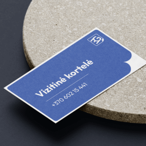 Vienpusės vizitinės kortelės ant 350 gsm kreidinio popieriaus 