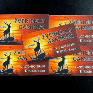 Vienpusės vizitinės kortelės ant 350 gsm kreidinio popieriaus