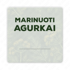 Marinuotų agurkų etiketė - lipdukas. 50x50 70x70 100x100