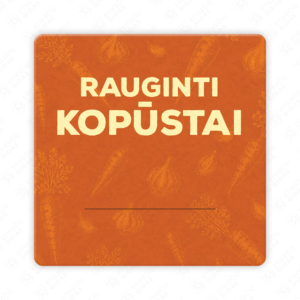 Raugintų kopūstų etiketė - lipdukas. 50x50 70x70 100x100