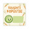 Raugintų kopūstų etiketė - lipdukas. 50x50 70x70 100x100