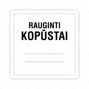 Raugintų kopūstų etiketė - lipdukas. 50x50 70x70 100x100