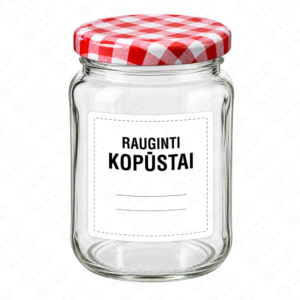 Raugintų kopūstų etiketė - lipdukas. 70x70 mm. Ant stiklainio.