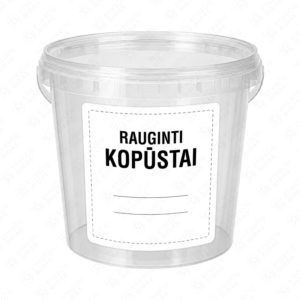 Raugintų kopūstų etiketė - lipdukas. 100x100 mm. Ant kibirėlio.