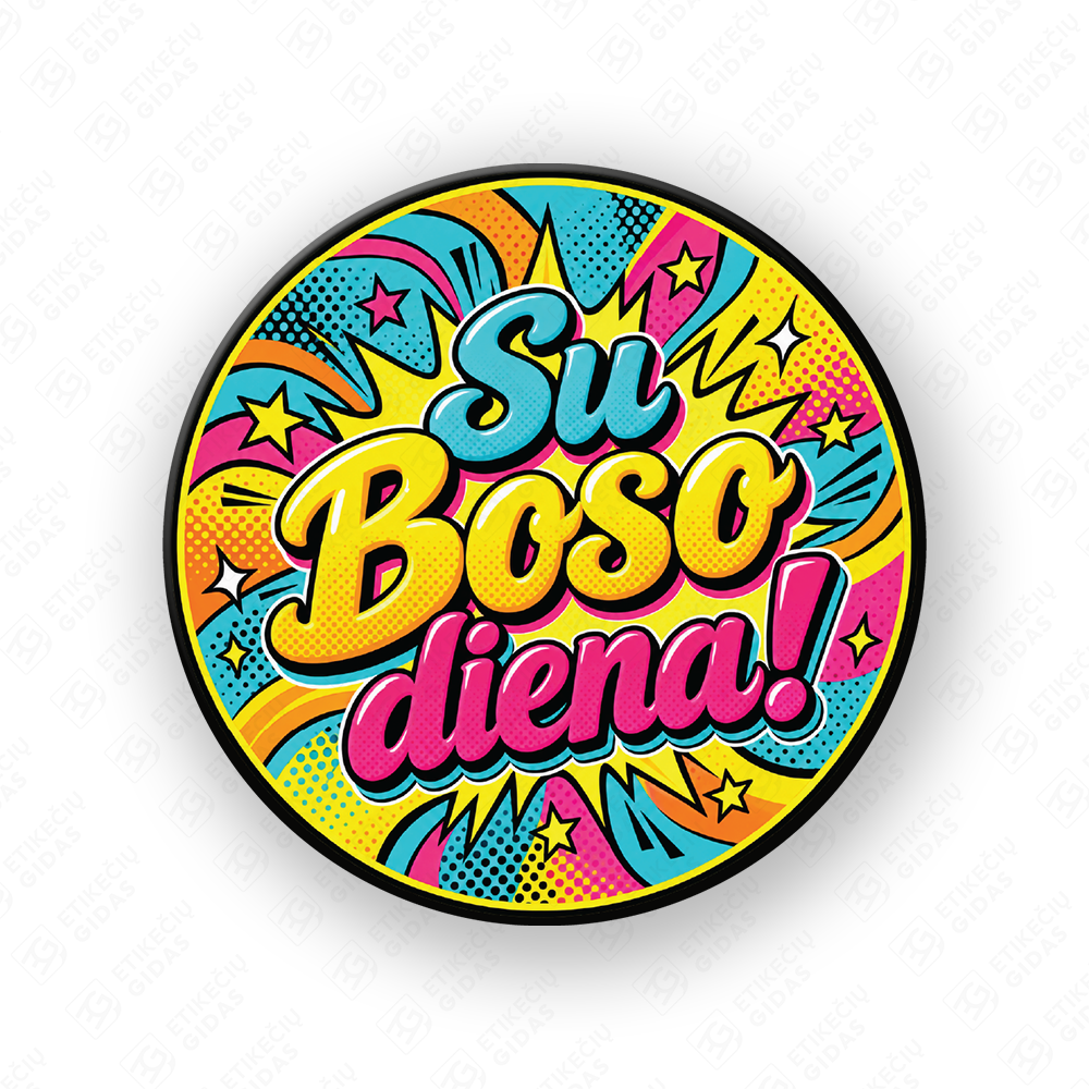 Boso dienos lipdukas 40 mm, apvalus