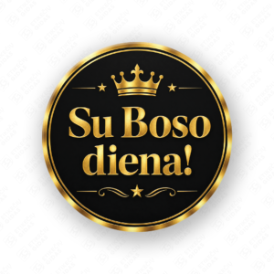 Boso dienos lipdukas 40 mm, apvalus